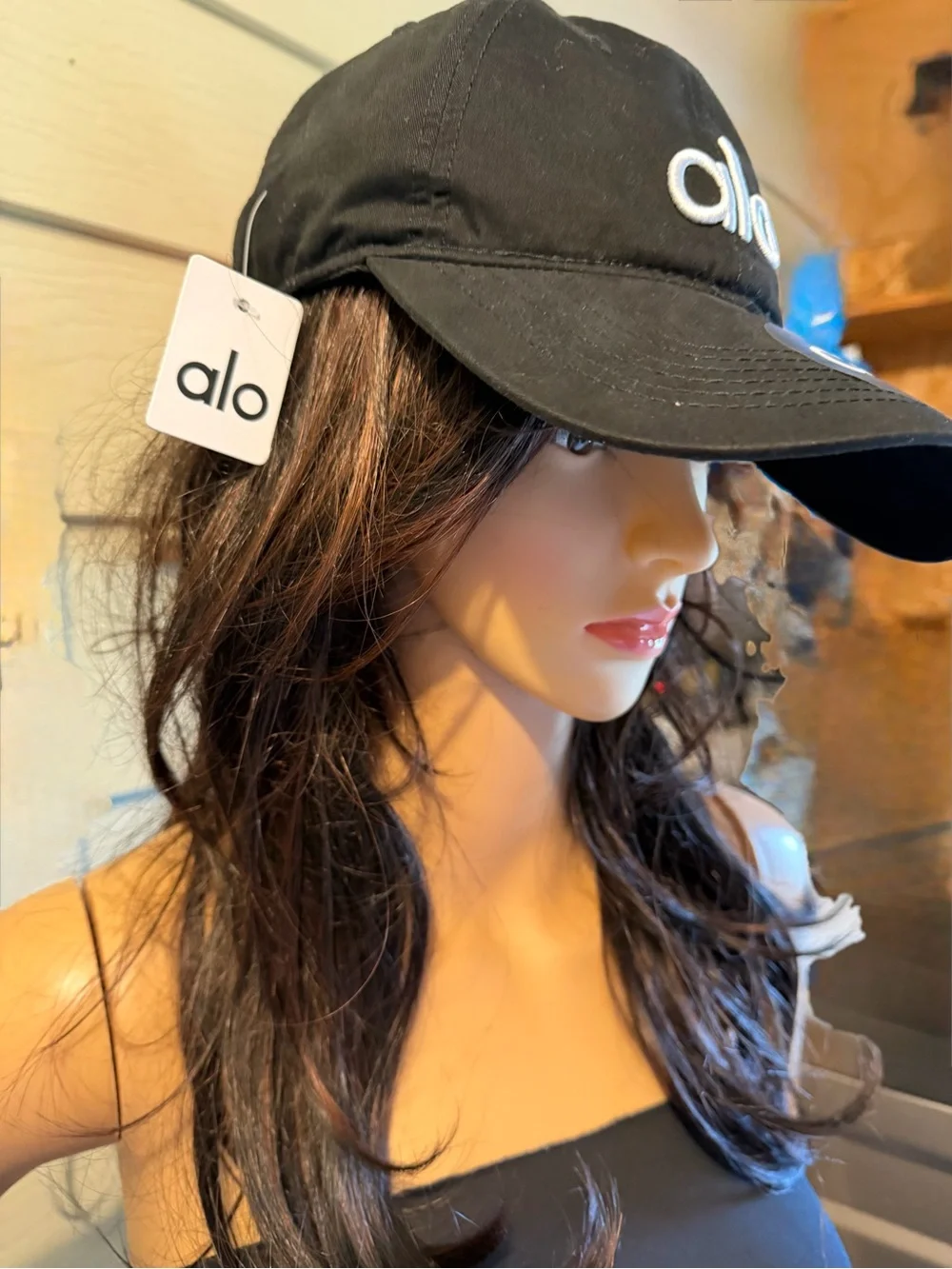 ALO Yoga Black Logo Baseball Cap